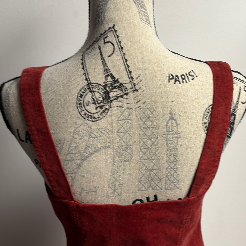 Y2K Burnt Orange Corduroy Dress - Picture 7 of 16